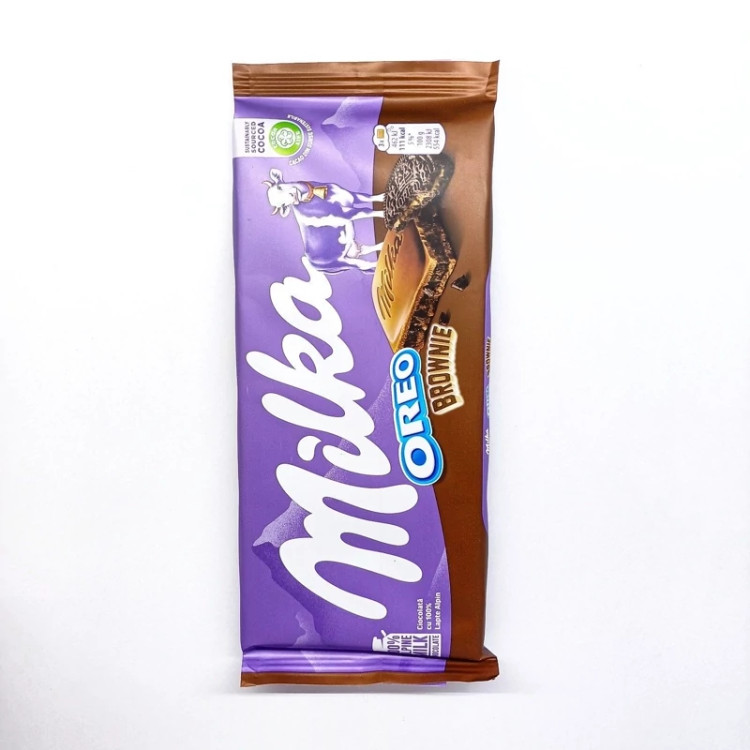 تابلت شکلاتی با مغز بیسکویت اورئوبراونی میلکا(100گرمی)