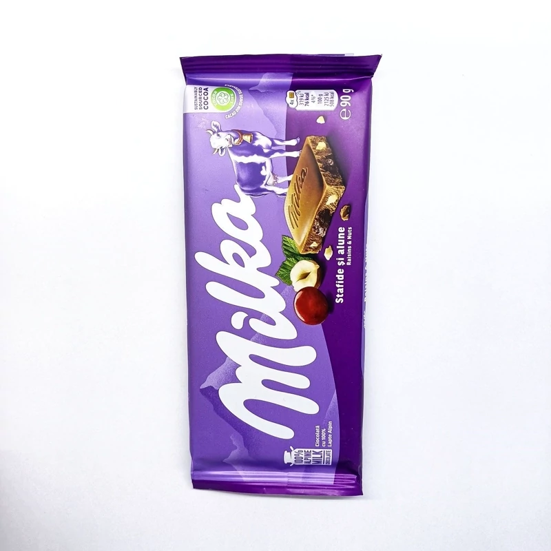 تابلت شکلات شیری با مغز کشمش و فندق میلکا(100گرمی)